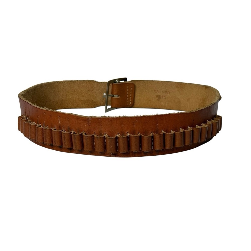 Vintage Hunter 138 Med Bullet Ammo Leather Belt For .380 9mm 38 Special